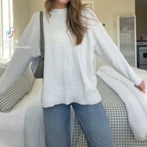 Abercrombie & Fitch Gray Waffle Knit Sweater